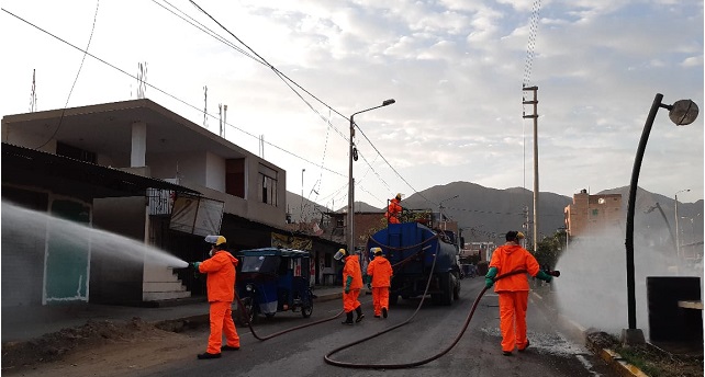 Áncash: desinfectan distrito de Nepeña y todos sus centros poblados en la provincia del Santa