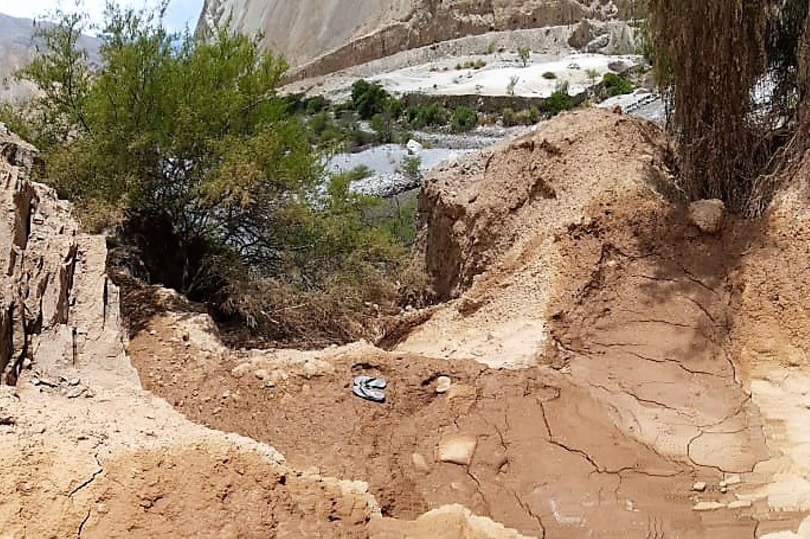 Pallasca: deslizamiento daña canal de riego y deja sin agua al caserío de Chuquiquillán