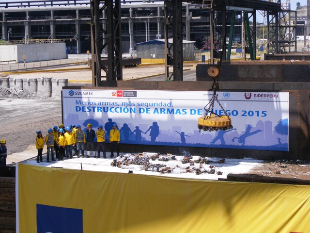 Más de 2 mil armas de fuego incautadas a delincuentes fueron fundidas en Siderperú