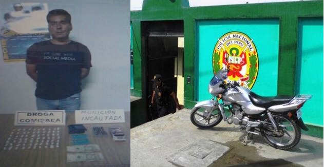 Intervienen a sujeto con 50 municiones 9 milímetros y 70 ketes de Pasta Básica de Cocaína en Chimbote