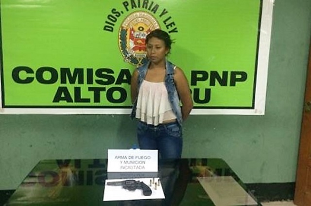 Intervienen a mujer que portaba un revólver abastecido con 4 municiones en Chimbote