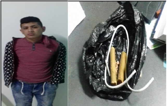 Intervienen a mototaxista que circulaba con un cartucho de dinamita y fulminante en Casma