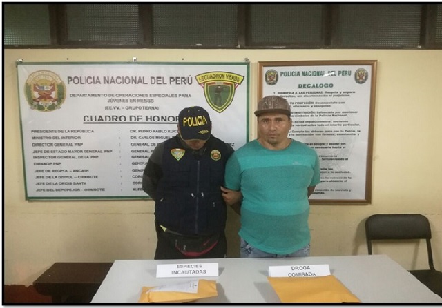 Policías atrapan a sujeto acusado de vender droga al menudeo en el distrito de Coishco