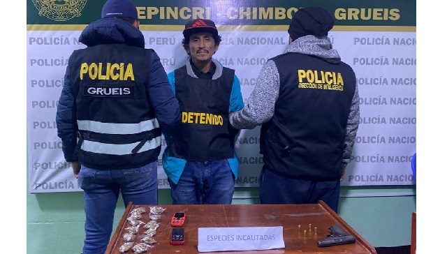 Intervienen a sujeto por tenencia ilegal de armas de fuego y droga en Nuevo Chimbote