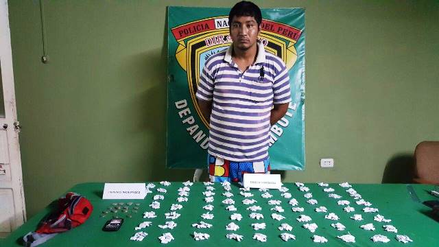 Intervienen a presunto vendedor de droga en “El Porrón” de Nuevo Chimbote con 810 ketes de PBC