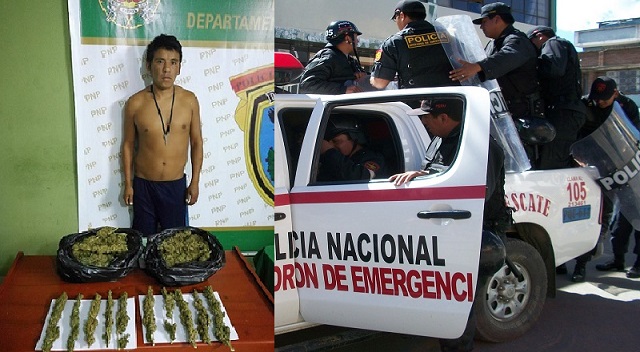 Cayó sujeto con más un kilo de marihuana en el frontis de su vivienda en Chimbote