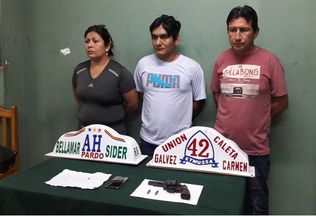 Intervienen a 3 sujetos que presuntamente iban a asaltar un grifo en Chimbote, uno estaba armado