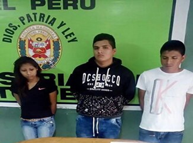 Atrapan a tres sujetos, entre ellos una mujer, que cuchillo en mano asaltaron a trabajador en Chimbote