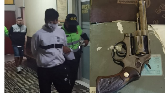 Policías que patrullaban a pie intervienen a 2 sujetos por tenencia ilegal de armas en Chimbote