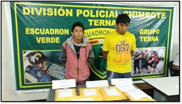 Intervienen a 2 sujetos con más de 1,500 ketes de PBC en “Las Delicias” de Nuevo Chimbote