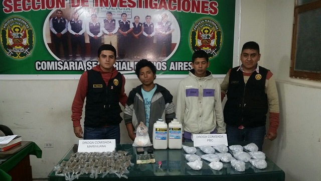 Intervienen a 2 sujetos con 1,600 ketes de PBC y 60 pacos de marihuana en Nuevo Chimbote