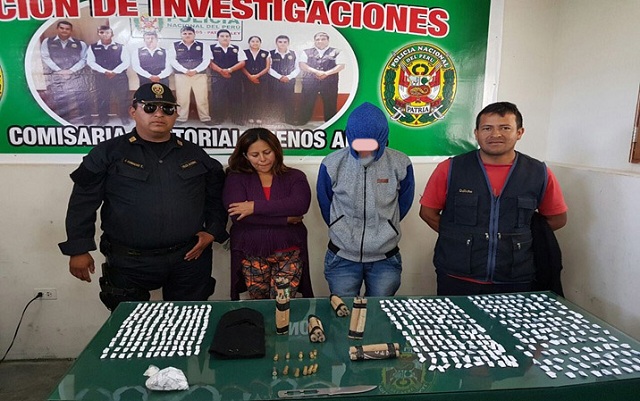 Intervienen a una familia con droga y 21 cartuchos artesanales de dinamita en Nuevo Chimbote