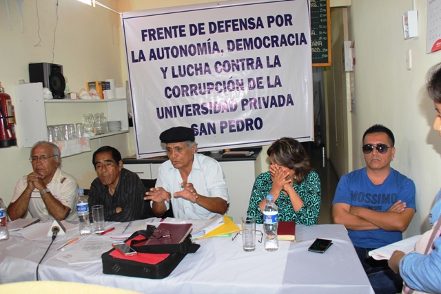 Piden a juez que resuelva con firmeza pedido de prisión contra rector de la Universidad San Pedro