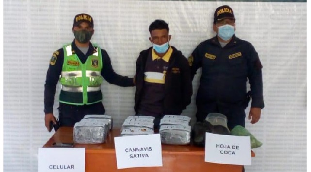 Venezolano cayó con 10 kilos de marihuana cuando se trasladaba a Chimbote en bus