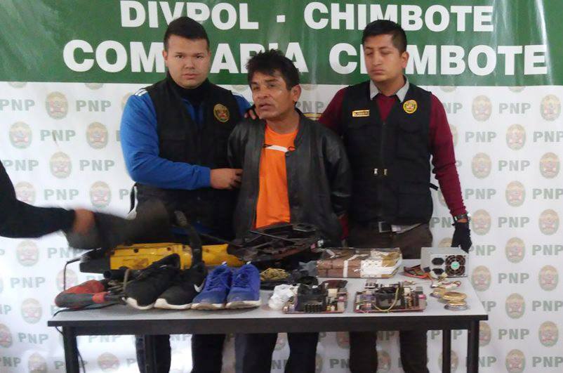 Chimbote: Capturan a "Elegante" presunto ladrón de locales comerciales y colegios 