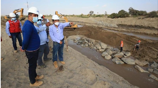 Enrocado del río Lacramarca que ejecuta el Gobierno Regional de Áncash tiene avance del 30%