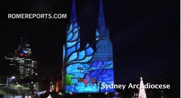  Espectaculares juegos de luz navideños en la catedral de Sídney (Video)