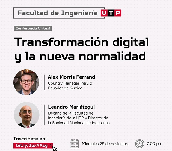 UTP realizará conferencia “transformación digital y la nueva normalidad”