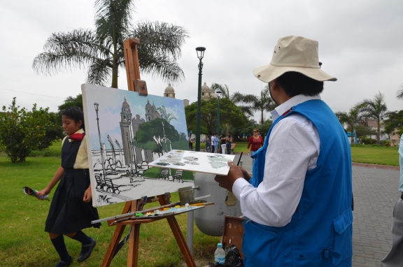 Un centenar de  artistas participó en el II Concurso Nacional de Pintura Rápida