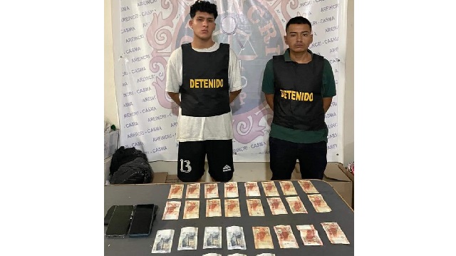 Detienen a dos jóvenes que venían extorsionando a una comerciante en Casma