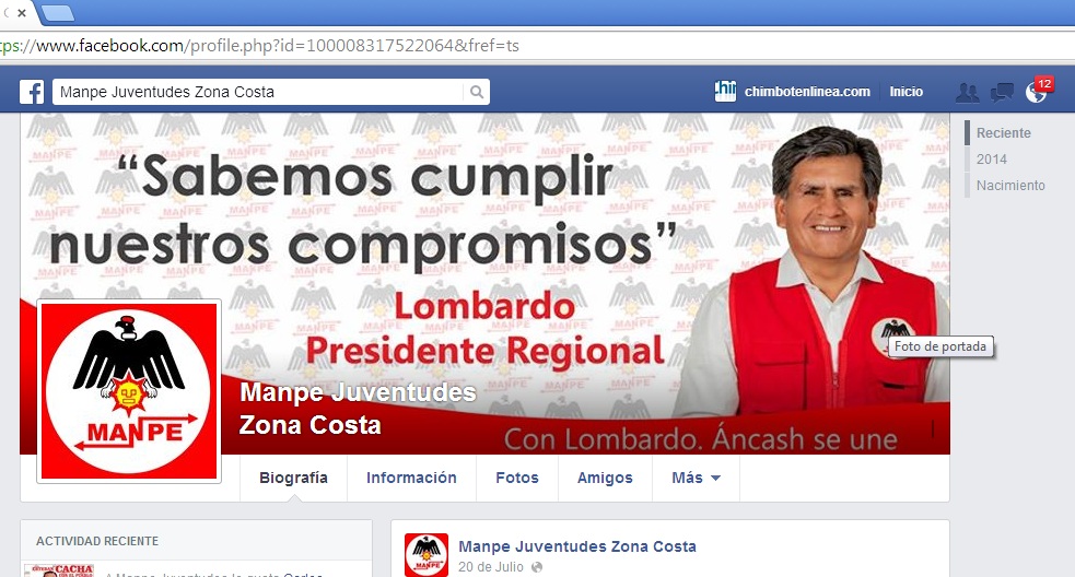 Fan Page del candidato regional Lombardo Mautino superó los 15 mil “me gusta”   