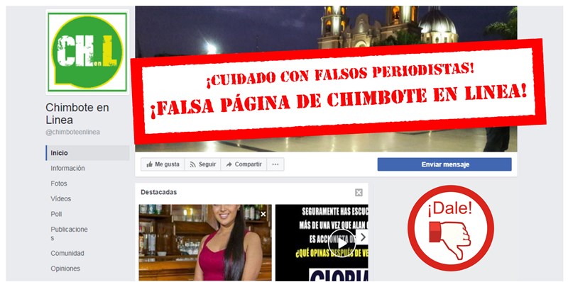 Directora de Chimbote en Línea denuncia “página clonada” en Facebook