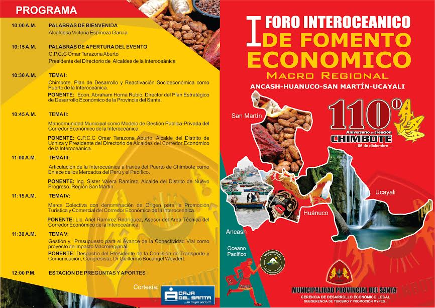 Buscan promover integración y desarrollo económico de regiones Áncash, Húanuco, Ucayali y San Martín