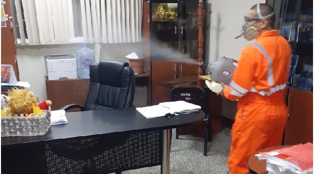 Corte del Santa fumiga sedes de Chimbote y Nuevo Chimbote como medida de prevención al coronavirus