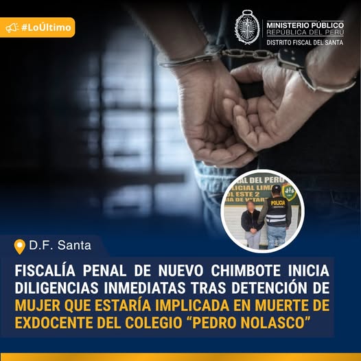 Fiscalía Penal realiza diligencias para traslado de mujer implicada en muerte de exdocente de la IEP  “Pedro Nolasco”   
