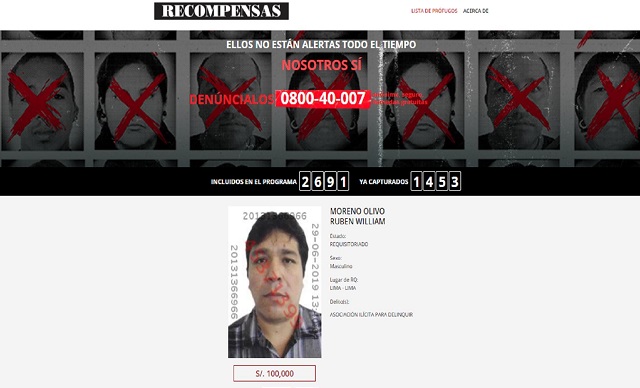 “Goro” en “Los Más Buscados”: Ministerio del Interior ofrece 100 mil soles de recompensa por su recaptura