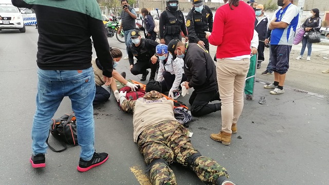 Irresponsable chofer se da a la fuga tras dejar herido a motociclista en Nuevo Chimbote