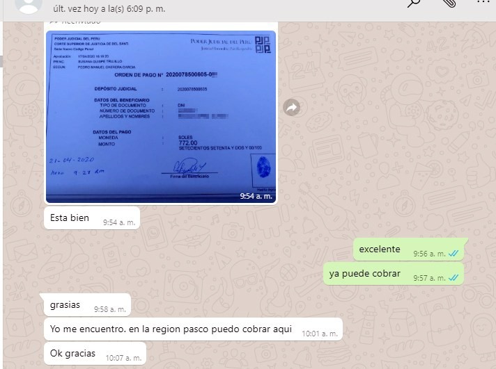 Chimbote: hicieron pago por alimentos que fueron cobrados en Trujillo y Pasco por la emergencia