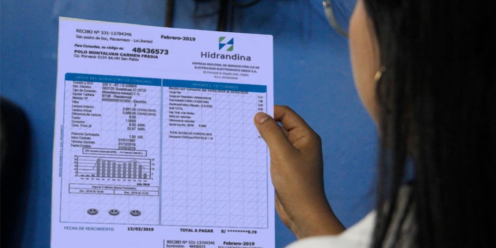 Hidrandina fraccionará pago de energía eléctrica durante el estado de emergencia
