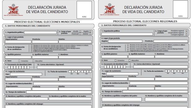 ¿Qué debe contener las hojas de vida de los candidatos?