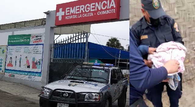 Policías municipales de Chimbote hallan con vida a recién nacida abandona en mercado La Perla