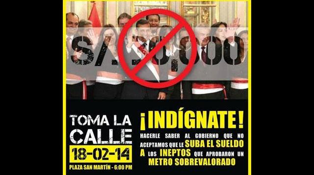 Decenas protestan en Plaza San Martín por aumento de sueldo de ministros