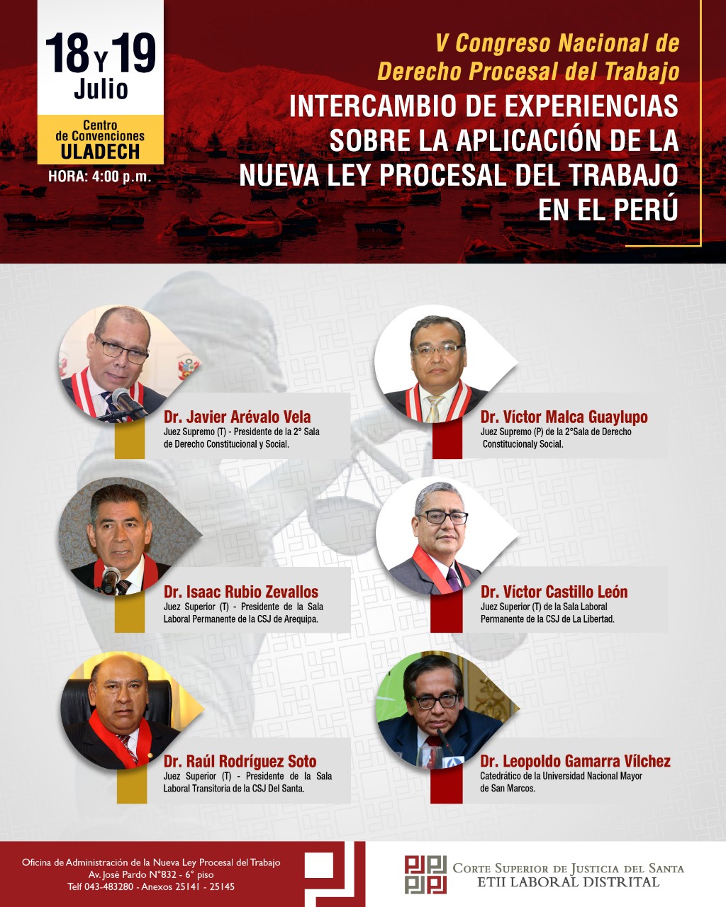 Corte del Santa Realizará V Congreso Nacional de Derecho Procesal del Trabajo