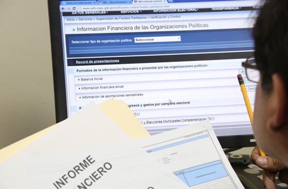 ONPE informa cómo acceder a información financiera de los partidos políticos