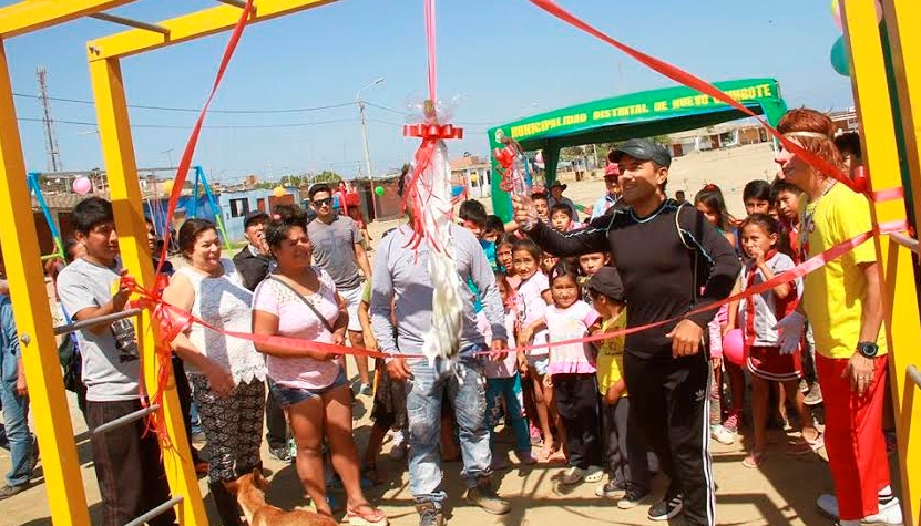Nuevo Chimbote: alcalde inauguró juegos recreativos en sector Villa Sol