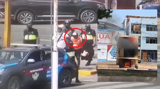 Sujeto incendió kiosco de la berma central de la avenida José Pardo en Chimbote