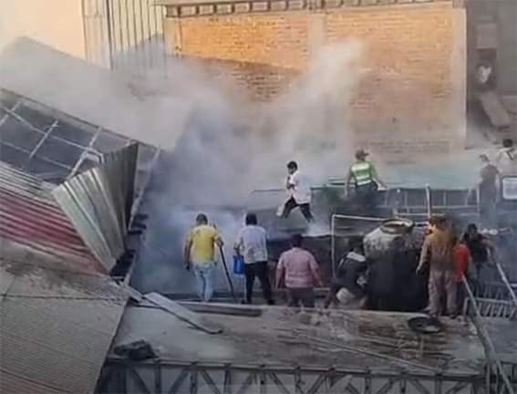 Incendio cerca al mercado 'Las Malvinas' genera preocupación  entre comerciantes 