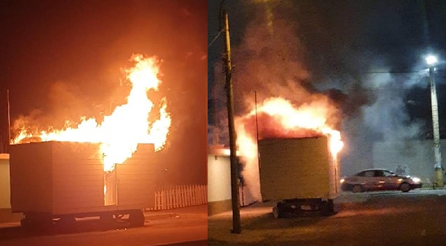 Incendian Puesto de Auxilio Rápido de la Policía Nacional en Chimbote