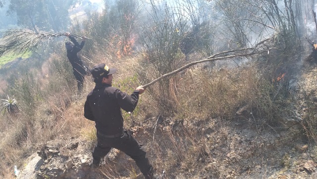 COER Áncash reporta incendio forestal en Jangas, en la provincia de Huaraz