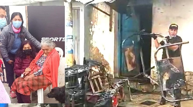 Huaraz: anciana de 88 años salvó de morir en el voraz incendio de su vivienda