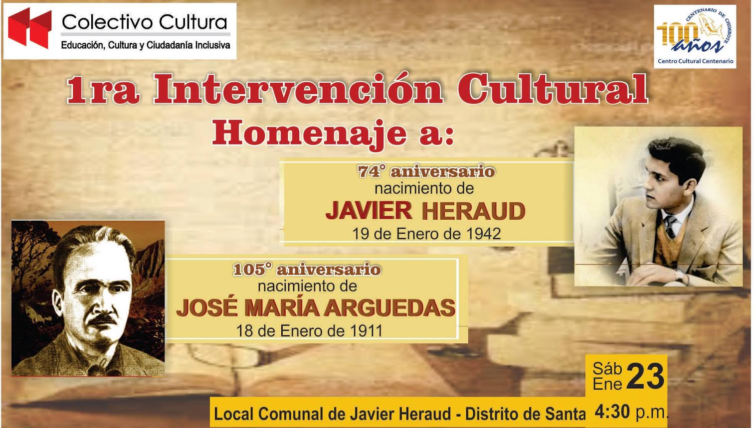 Realizarán en Santa primera intervención cultural en poblado "Javier Heraud"