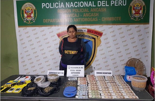 Mujer que cayó con droga, arma y dinero en Chimbote será investigada 15 días en la fiscalía
