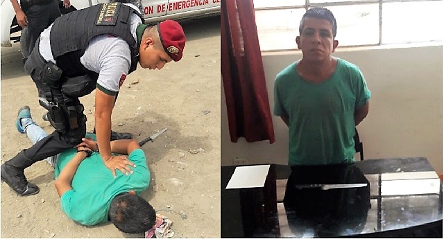 Intervienen a sujeto por presunto intento de homicidio en Chimbote al amenazar con un cuchillo a su vecino