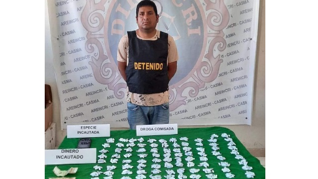 Sujeto fue detenido con 900 ketes de PBC cerca de prostíbulo en Casma