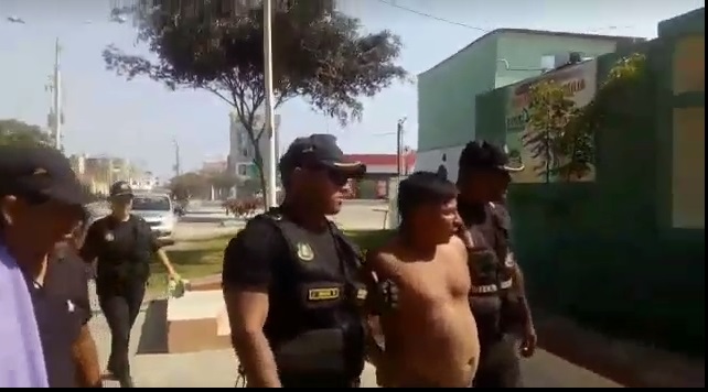 Intervienen a sujeto por agredir a su hermana que tenía en sus brazos a su bebé en Nuevo Chimbote
