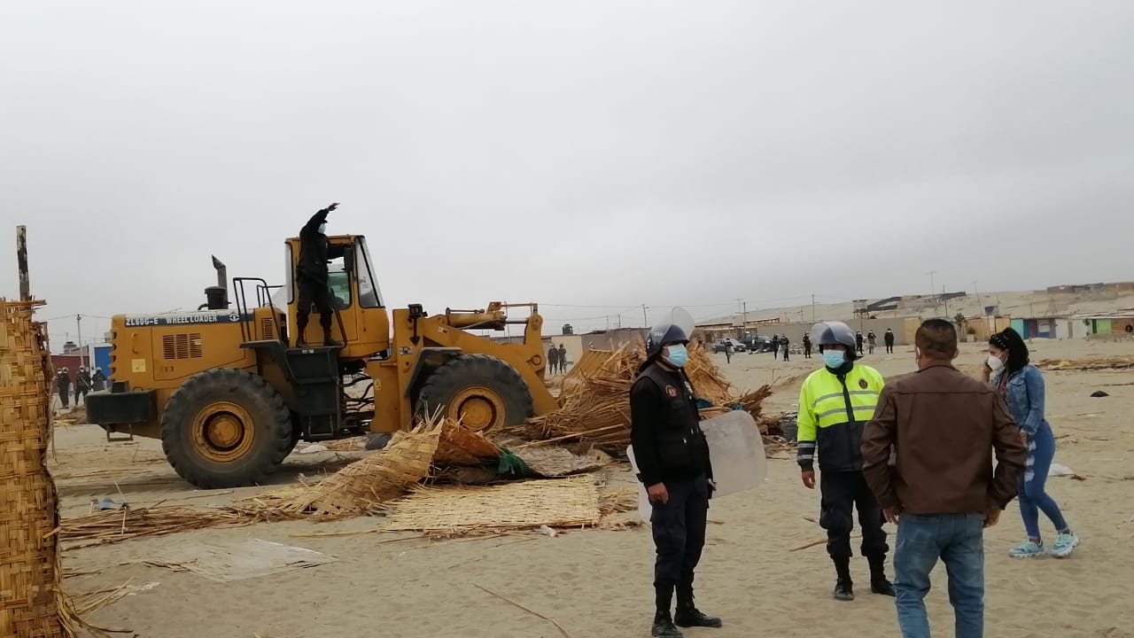 Chimbote: comuna terminó desalojo de invasores de áreas de equipamiento en “Villa Atahualpa”